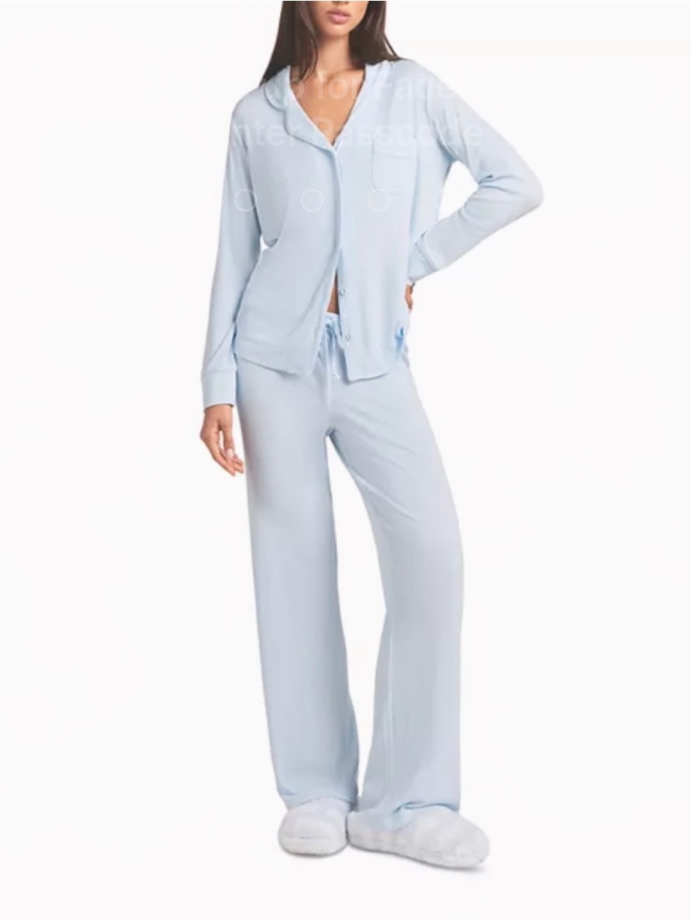Skims Baby Blue Women's Soft Lounge Pajama Set Limited Edition Color Size S